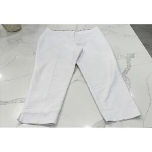 Peter Nygard Pants Womens 16 White Stretch Dress Ankle Cropped Trousers